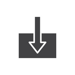 Import icon Symbol mark in filled style