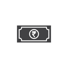 Indian rupee icon Symbol mark in filled style