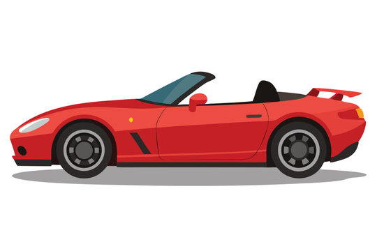 red convertible car side view clip art preview