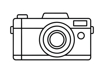 Continuous Line Art of a Vintage Camera