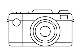 Continuous Line Art of a Vintage Camera