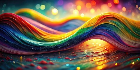 This striking rainbow wave painting showcases vibrant colors and graceful lines, making it a perfect addition to home decor while celebrating pride and diversity.
