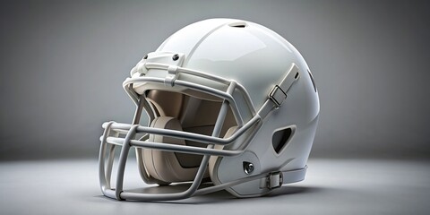Fototapeta premium Forced perspective white American football helmet mockup isolated on white background