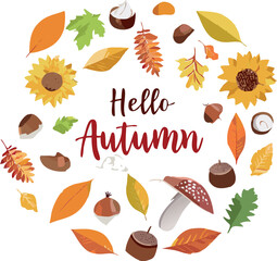 autum items symbolizing fall season