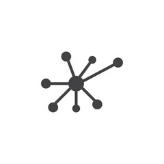 Network Icon Symbol mark in filled style