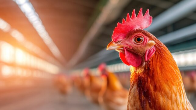 The vibrant life of chickens in modern poultry farms a closer look at their role and environment.