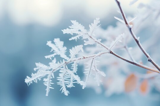 Branch snow snowflake outdoors.
