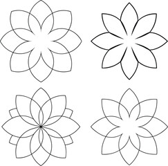 Hand-drawn floral line art mandala