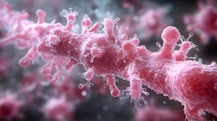 Elaborate High-End Capture of Immunoglobulins Displayed Through a Scientific Microscope, Showcasing Detailed Molecular Interplay