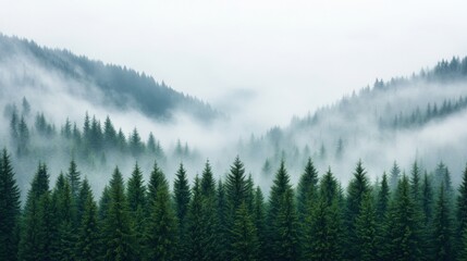 Fototapeta premium Majestic Pine Trees on Mountain Landscape