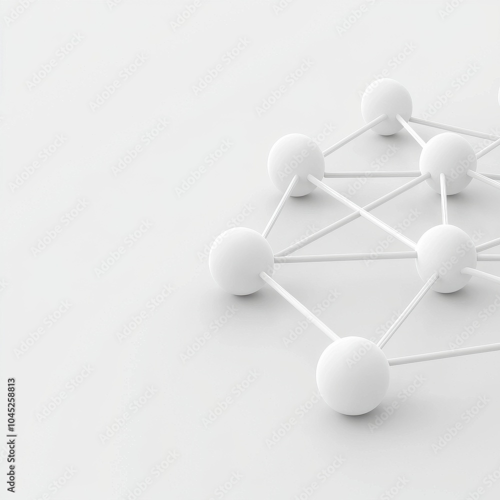 Aufkleber abstract 3d network of nodes and connections