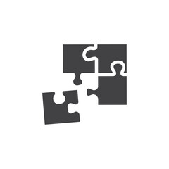 Puzzle icon Symbol mark in filled style