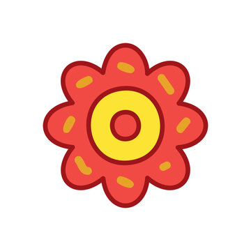 recommend clip art: Flower vector icon, flat design. Isolated on white background.