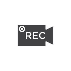 Record icon Symbol mark in filled style