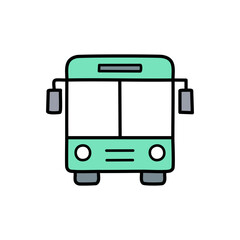 Bus flat icon. Simple line vector illustration on white background. Transport concept.