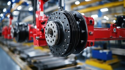 Brake parts manufacturing plant with specialized equipment, producing safe and reliable automotive brake systems.