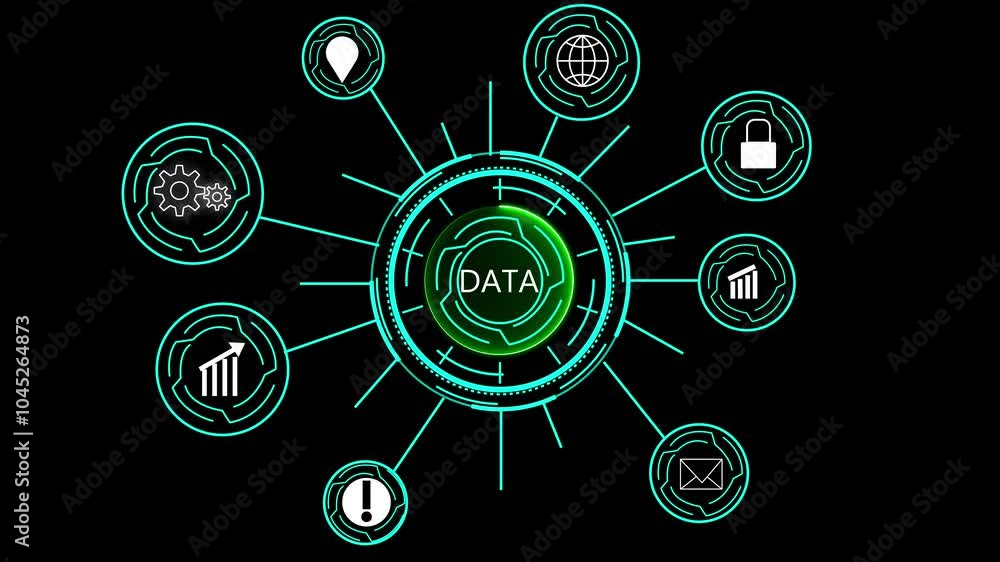 Poster data concept animation, network connection abstract background network conveying connectivity,