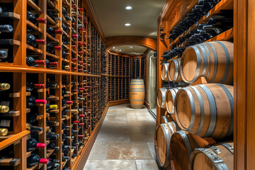 A luxurious wine cellar