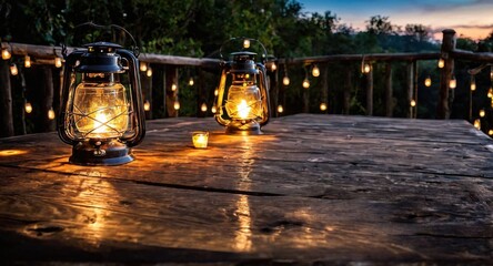 beautiful light sources in cozy nature
