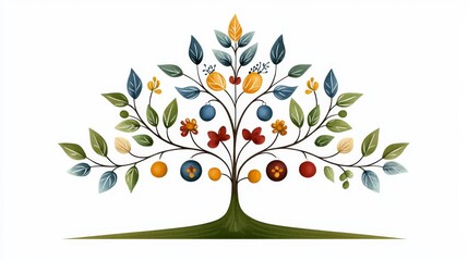 Obraz premium Festive Watercolor Clipart of Vibrant Norwegian Christmas Tree on White Background \