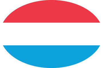 Fototapeta premium Oval shaped national flag of the European country of LUXEMBOURG