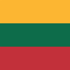 Square shaped national flag of the European country of LITHUANIA