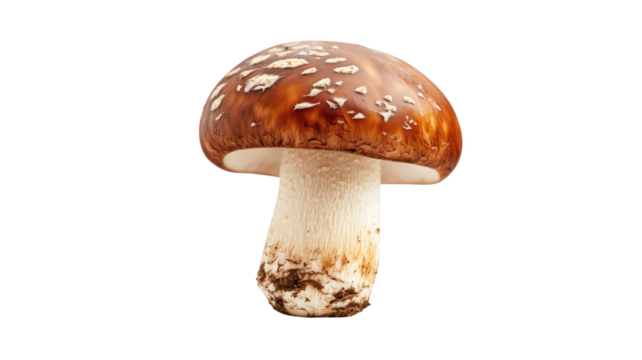 Die-Cut brown mushroom isolated on transparent background. - Powered by Adobe