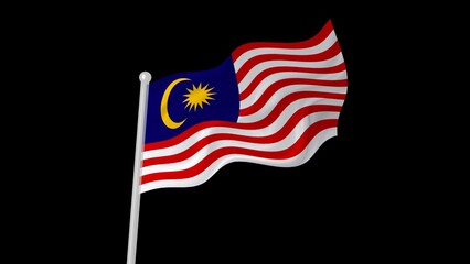 malaysia flag wavy on black background