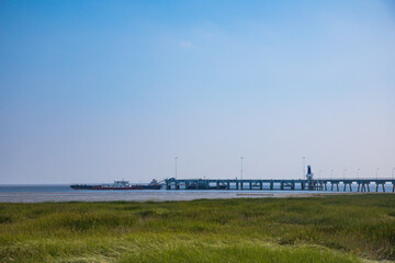 Hengsha Island, Shanghai - Seaside scenery against a blue sky