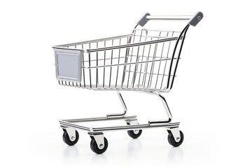 Shopping cart white background architecture consumerism.