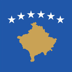 Square shaped national flag of the European country of KOSOVO