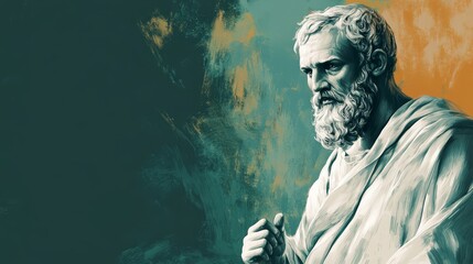 Obraz premium Portrait of an Ancient Philosopher in Modern Artistic Style