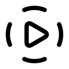 play,play icons,  play  icon editable stroke outline icon isolated on white background flat vector illustration. Pixel perfect. 64 x 64.
