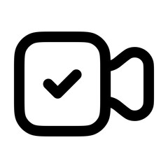  video,video icons, video   icon editable stroke outline icon isolated on white background flat vector illustration. Pixel perfect. 64 x 64.
