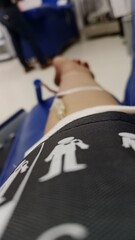 Blood donation process in a modern clinic with a focus on patient comfort and care