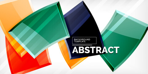 Round 3d shapes, plates background. Creative composition design template