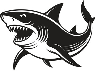 Naklejka premium A shark is jumping silhouette illustration