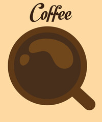 Coffee With Beans Cartoon Icon Illustration