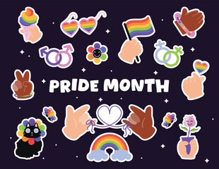 Symbol consisting of a combination of the rainbow pride flag representing the LGBTQ+ community, forming a heart shape. The rainbow colors are arranged in stripes. This image conveys love, unity.