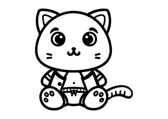 Fototapeta premium Cat Line Art Coloring Pages