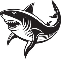 A shark is jumping silhouette illustration