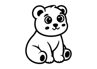 Bear Line Art Coloring Pages