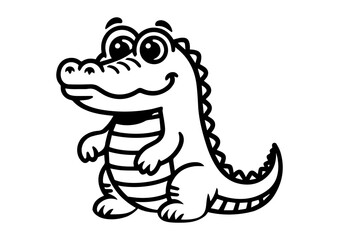 Alligator Line Art Coloring Pages