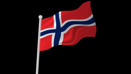 norway flag flying black background