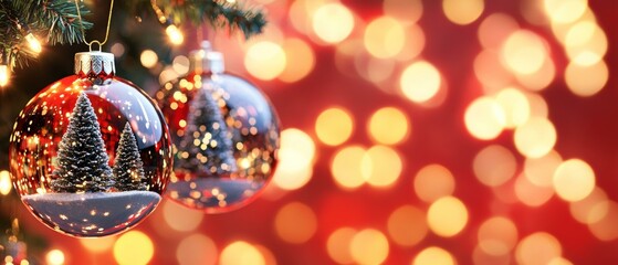 Festive Christmas tree adorned with ornaments and lights
