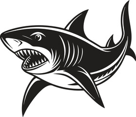 A shark is jumping silhouette illustration