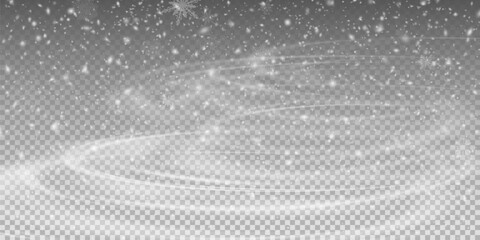 Winter background, snowflakes on a beautiful background, Christmas background for cards, snowfall. Snowy nature landscape, winter dust png. Blizzard, wind, hurricane, blizzard.