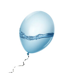 Balloon with water inside on white background