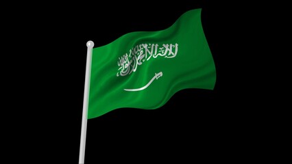 saudi-arabia flag flying black background