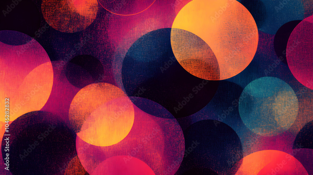 Poster seamless pattern of overlapping transparent circles with varying opacity in a modern design aestheti